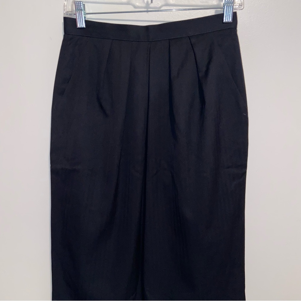 Pendleton Skirt Womens Small 27” Waist 100% Wool Pencil Pockets Secretary Black - Picture 9 of 12